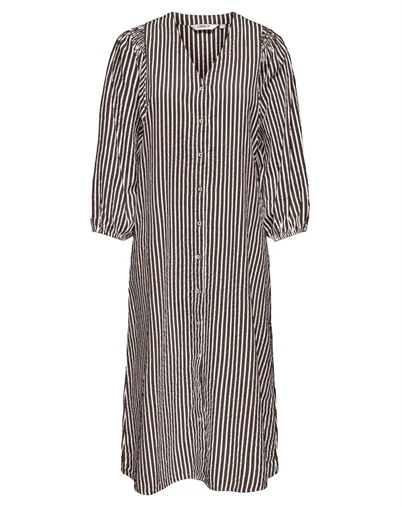Only - ONLRolly Midi Stripe Kjole - Chocolate Martini
